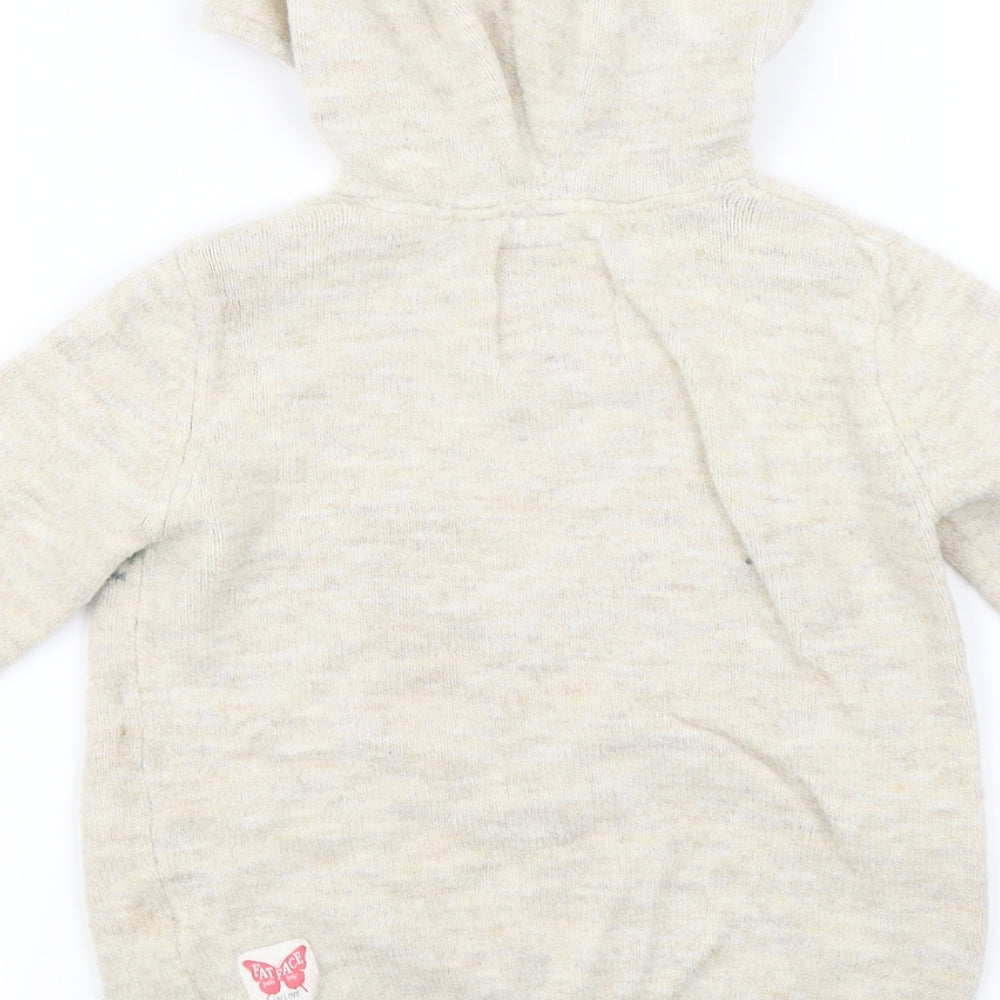 Fat Face  Girls Beige   Pullover Hoodie Size 6 Years  - Owl Print