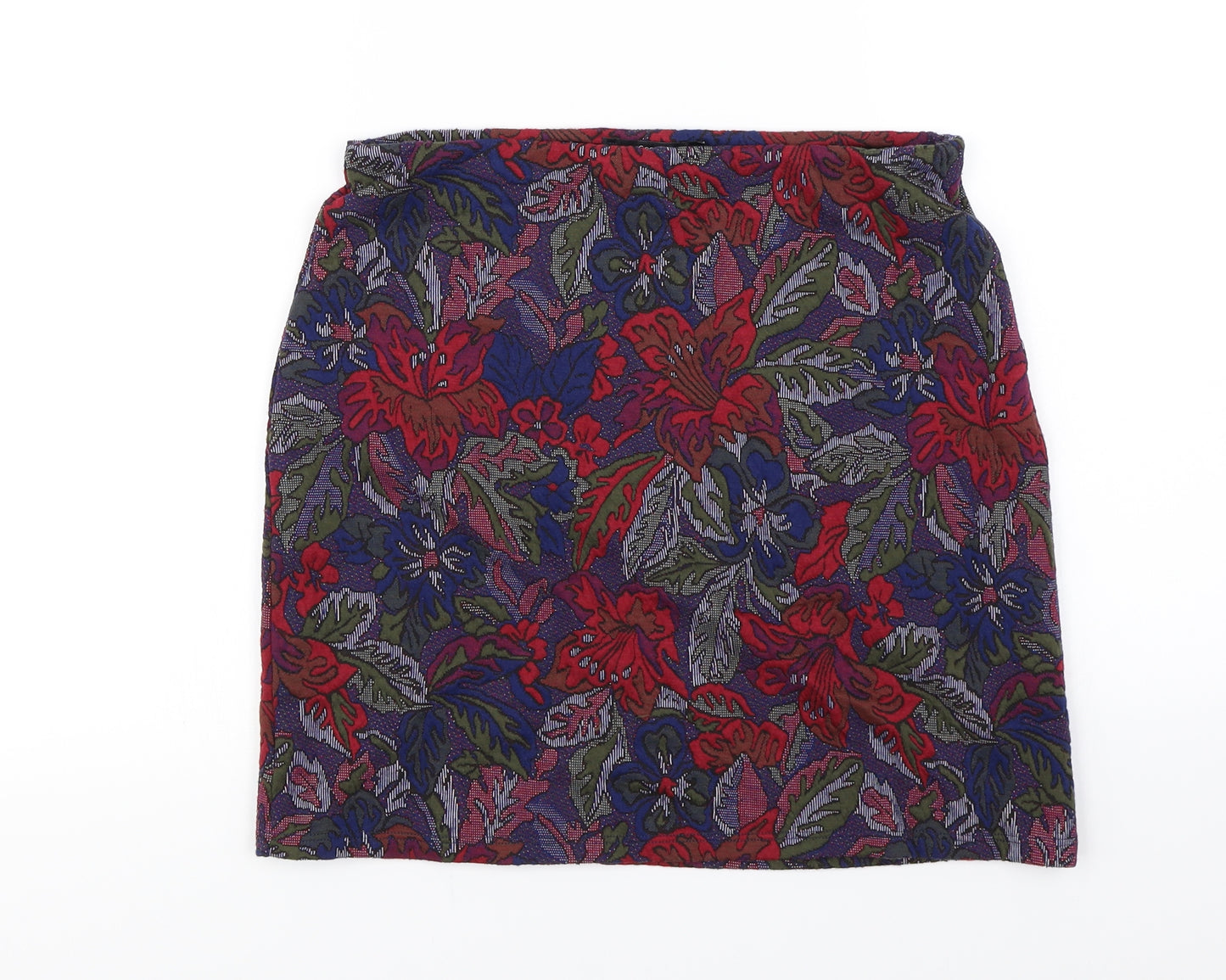 George  Womens Blue Floral  A-Line Skirt Size 12