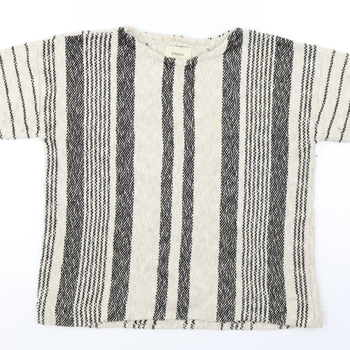 Papaya  Womens Beige Striped  Pullover Jumper Size M