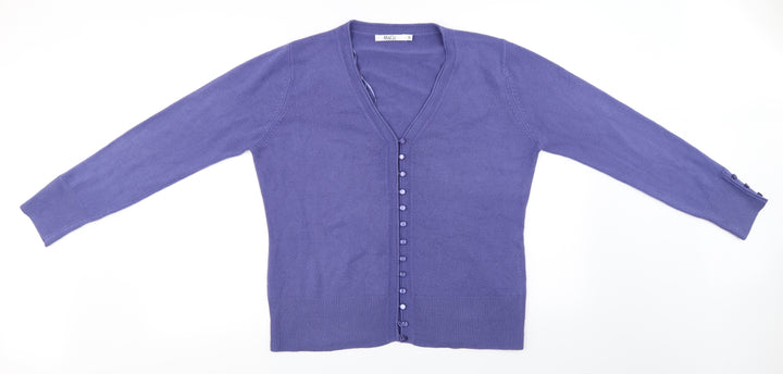 M&Co Womens Purple Cardigan Jumper Size XL