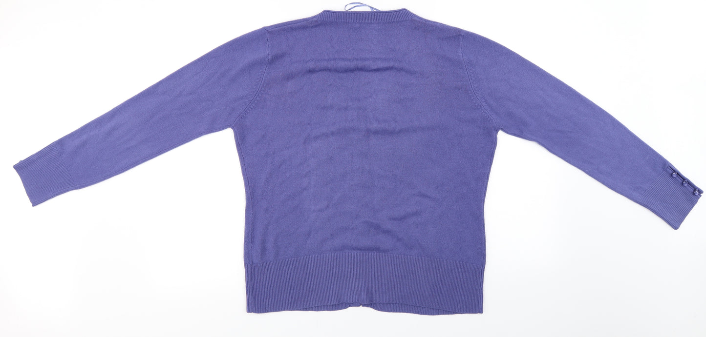 M&Co Womens Purple   Cardigan Jumper Size XL