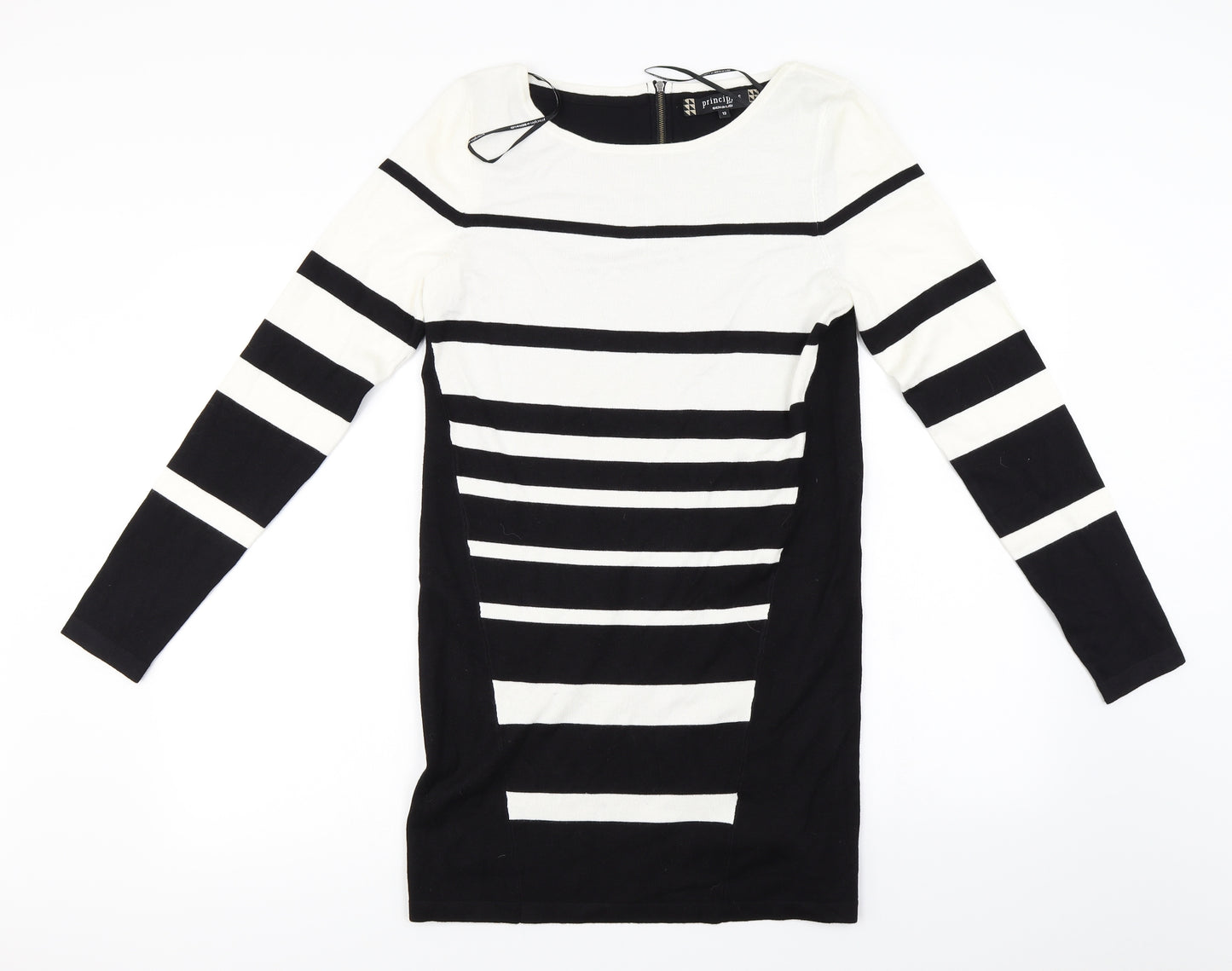 Principles  Womens Black Striped  Pullover Jumper Size 12