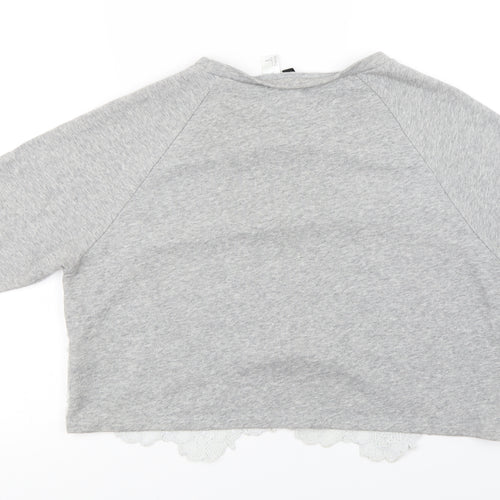 H&M Womens Grey Floral  Pullover Jumper Size L