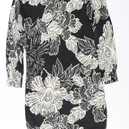 NEXT Womens Black Floral  Jumper Dress  Size 8