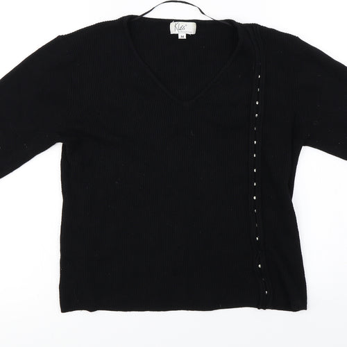 Klass  Womens Black   Pullover Jumper Size M