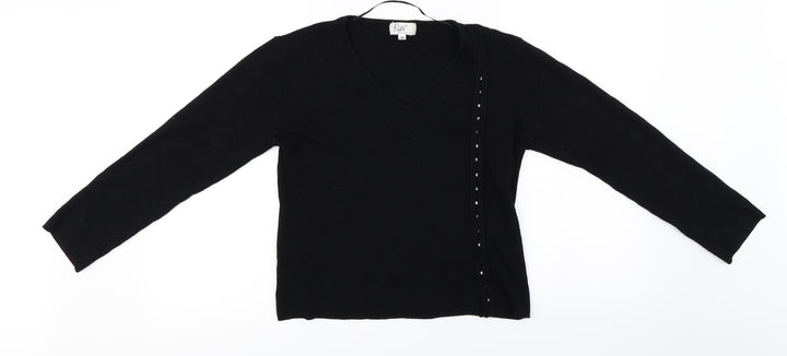 Klass Womens Black Pullover Jumper Size M