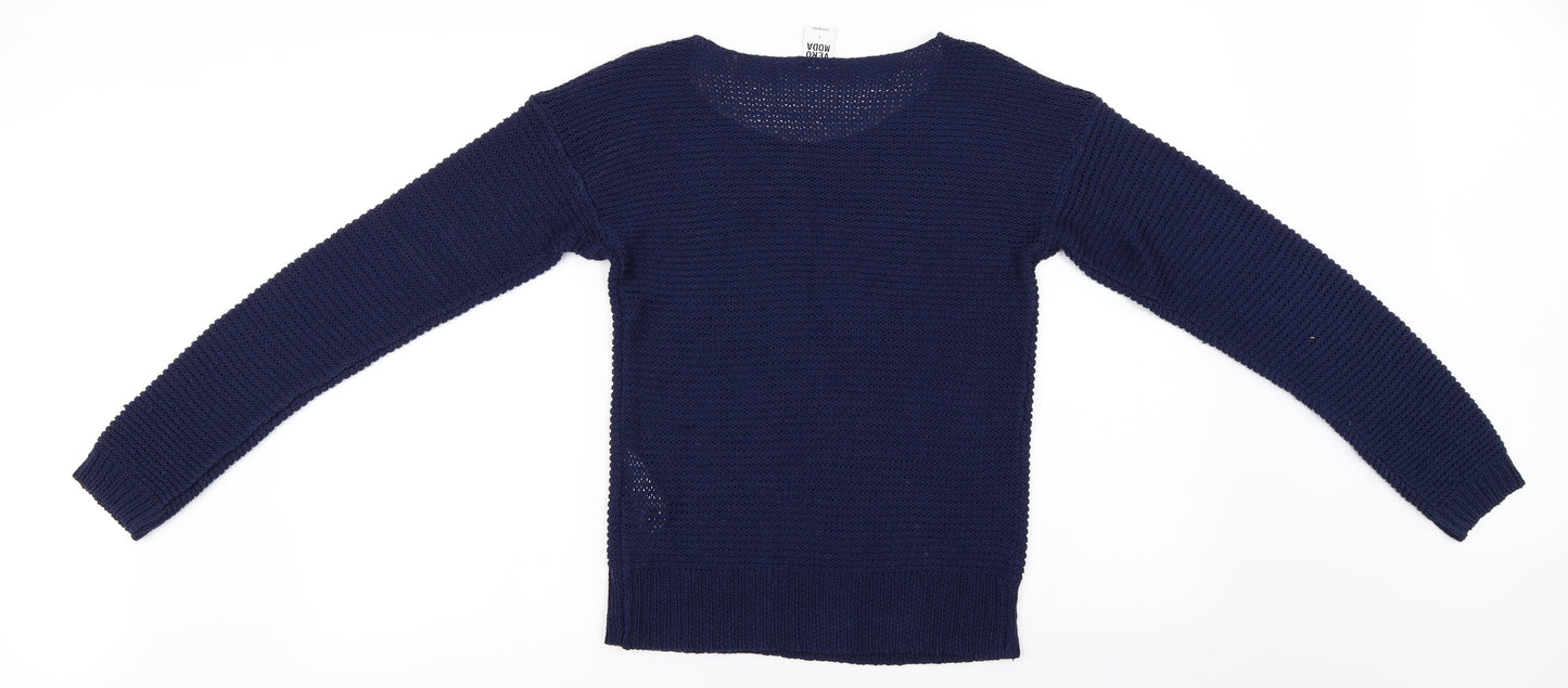 VERO MODA  Womens Blue   Pullover Jumper Size S