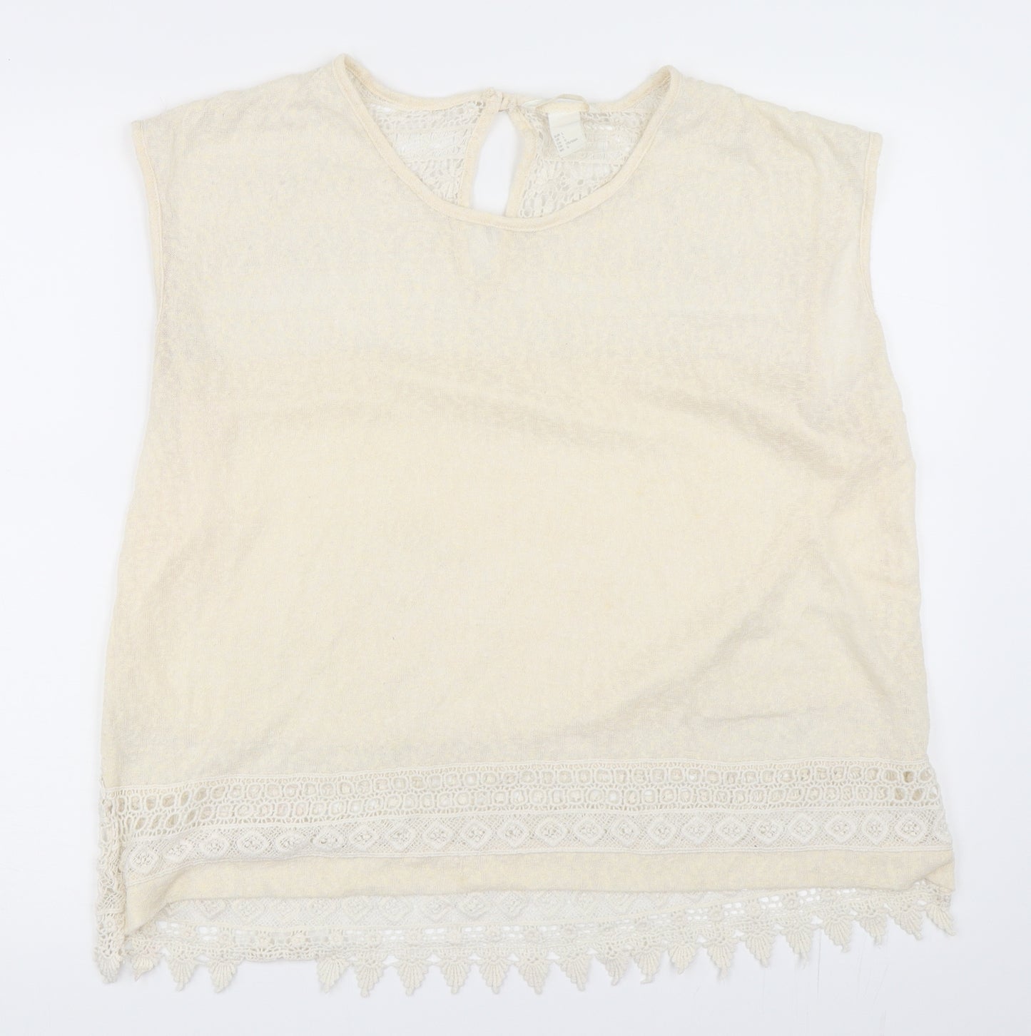 H&M Womens Ivory   Basic T-Shirt Size L