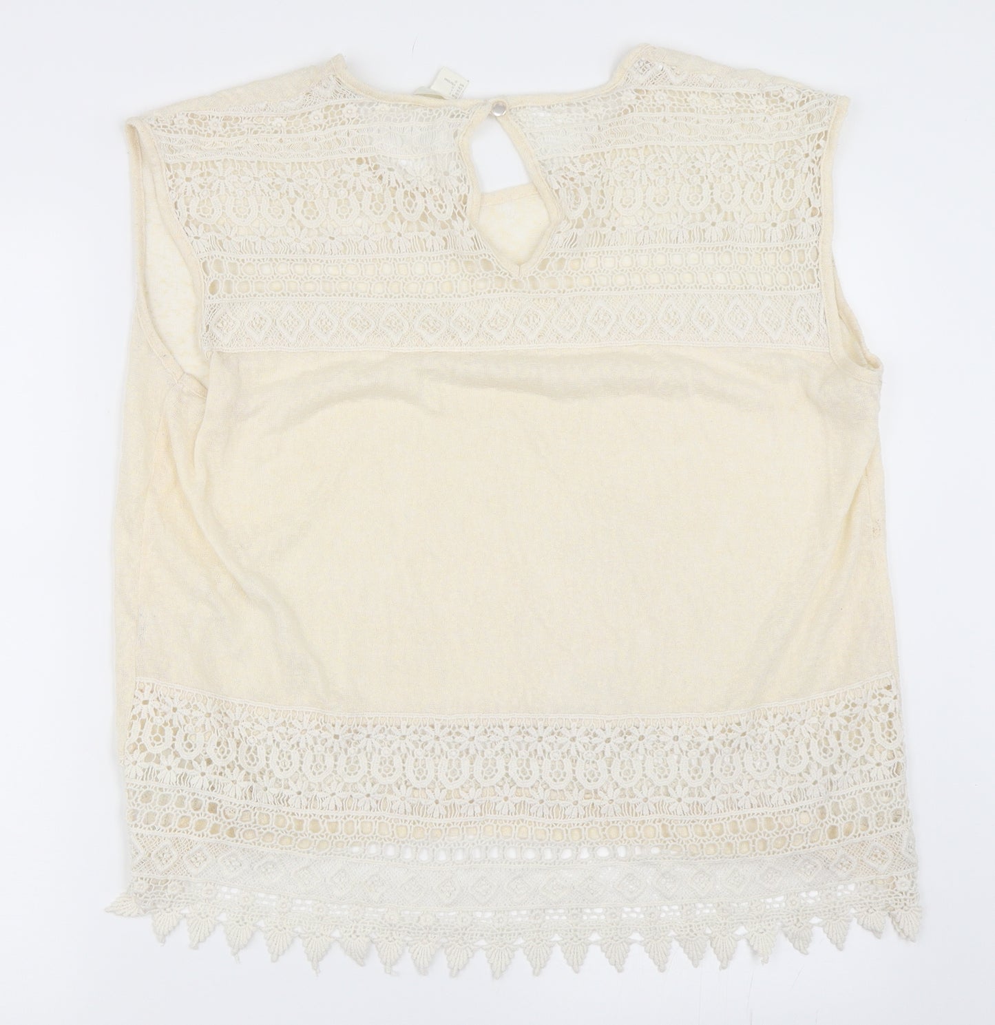 H&M Womens Ivory   Basic T-Shirt Size L