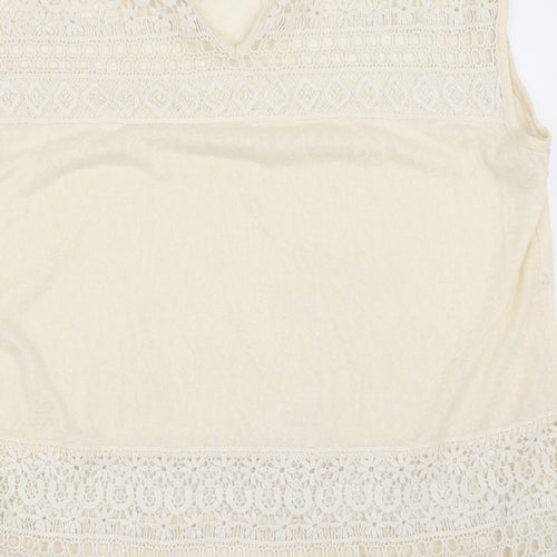 H&M Womens Ivory   Basic T-Shirt Size L