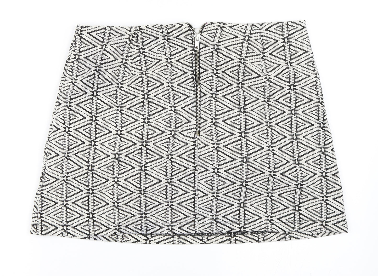Topshop Womens Ivory Geometric  Mini Skirt Size 12