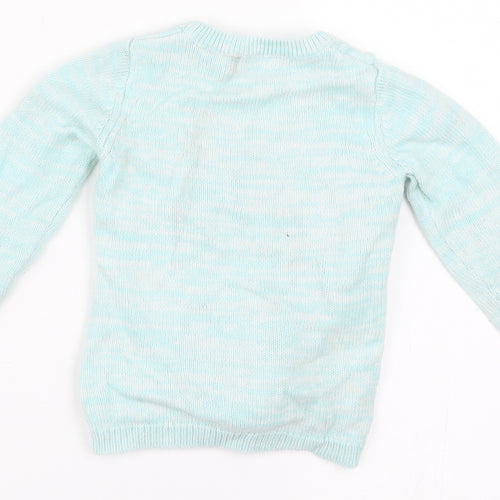 George Girls Blue   Pullover Jumper Size 2-3 Years  - Snowman Christmas