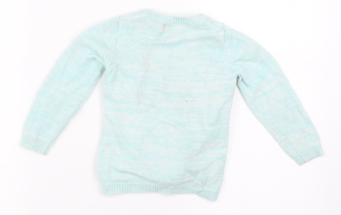 George Girls Blue   Pullover Jumper Size 2-3 Years  - Snowman Christmas