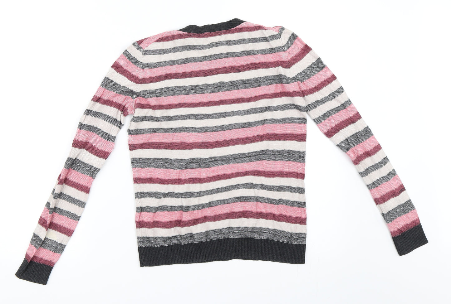 Hobbs Womens Pink Striped  Pullover Jumper Size S