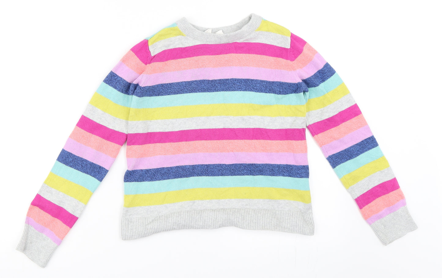Gap Girls Grey Striped  Pullover Jumper Size 12-13 Years