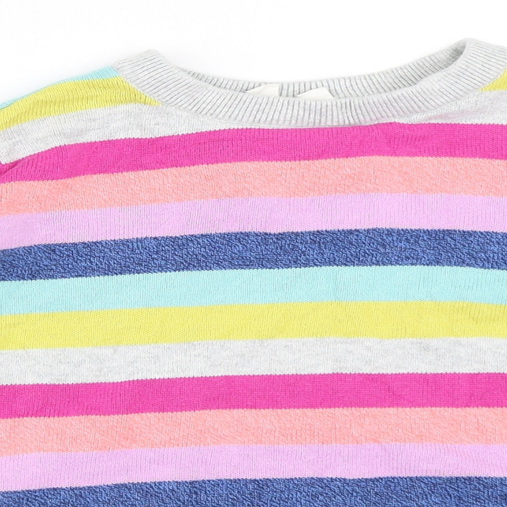 Gap Girls Grey Striped  Pullover Jumper Size 12-13 Years
