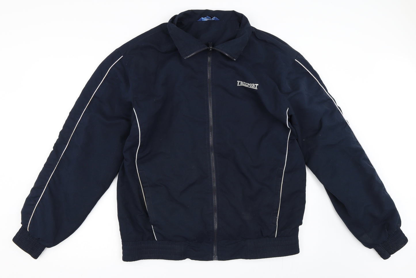 Freeport Mens Blue   Bomber Jacket Coat Size XL