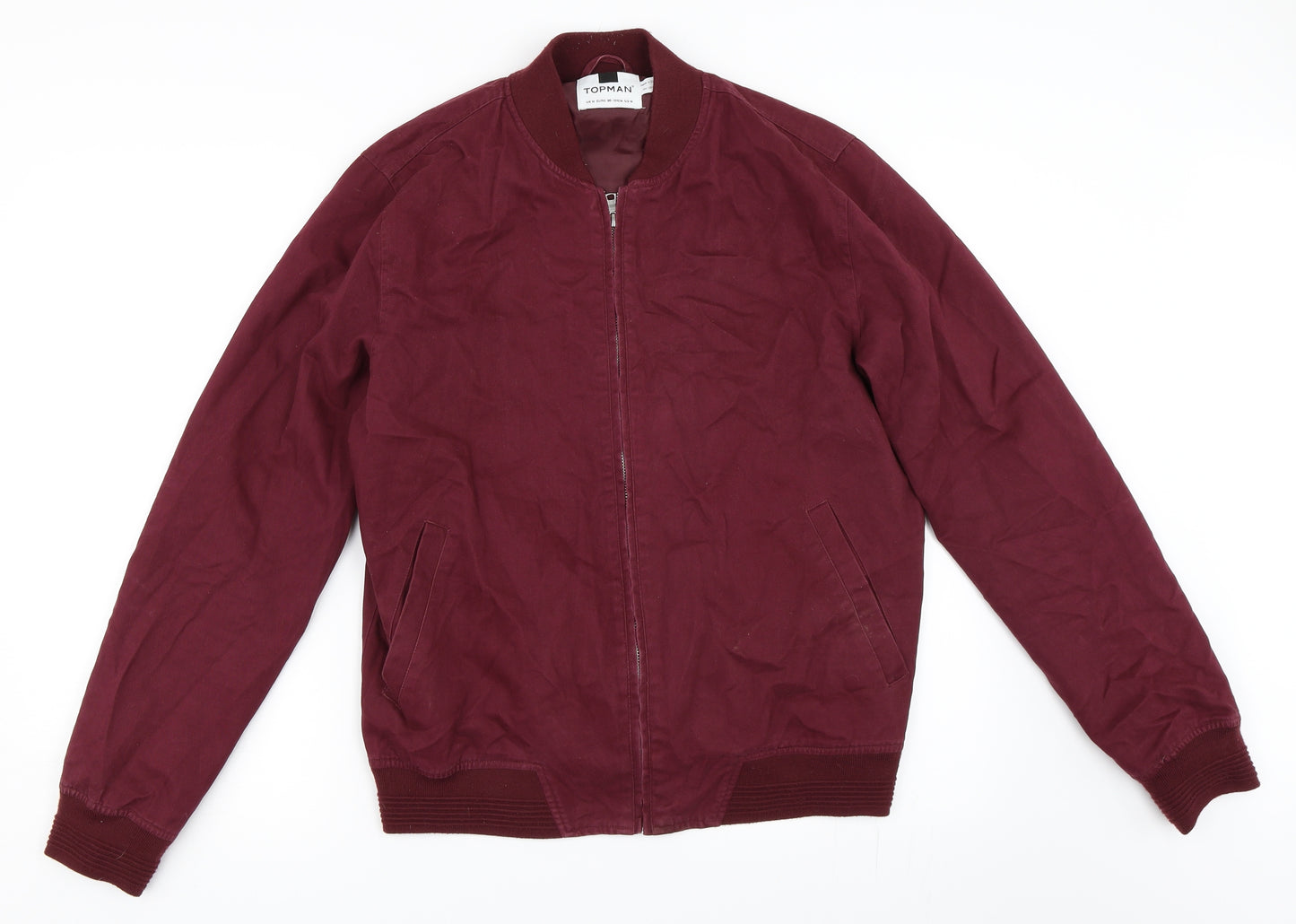 Topman Mens Red   Bomber Jacket Coat Size M