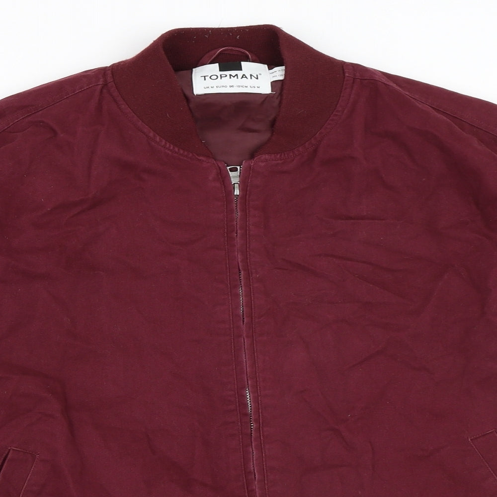Topman Mens Red   Bomber Jacket Coat Size M