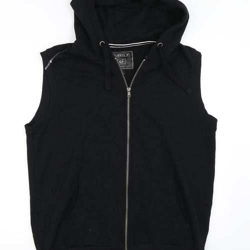 F&F Mens Black   Full Zip Hoodie Size L