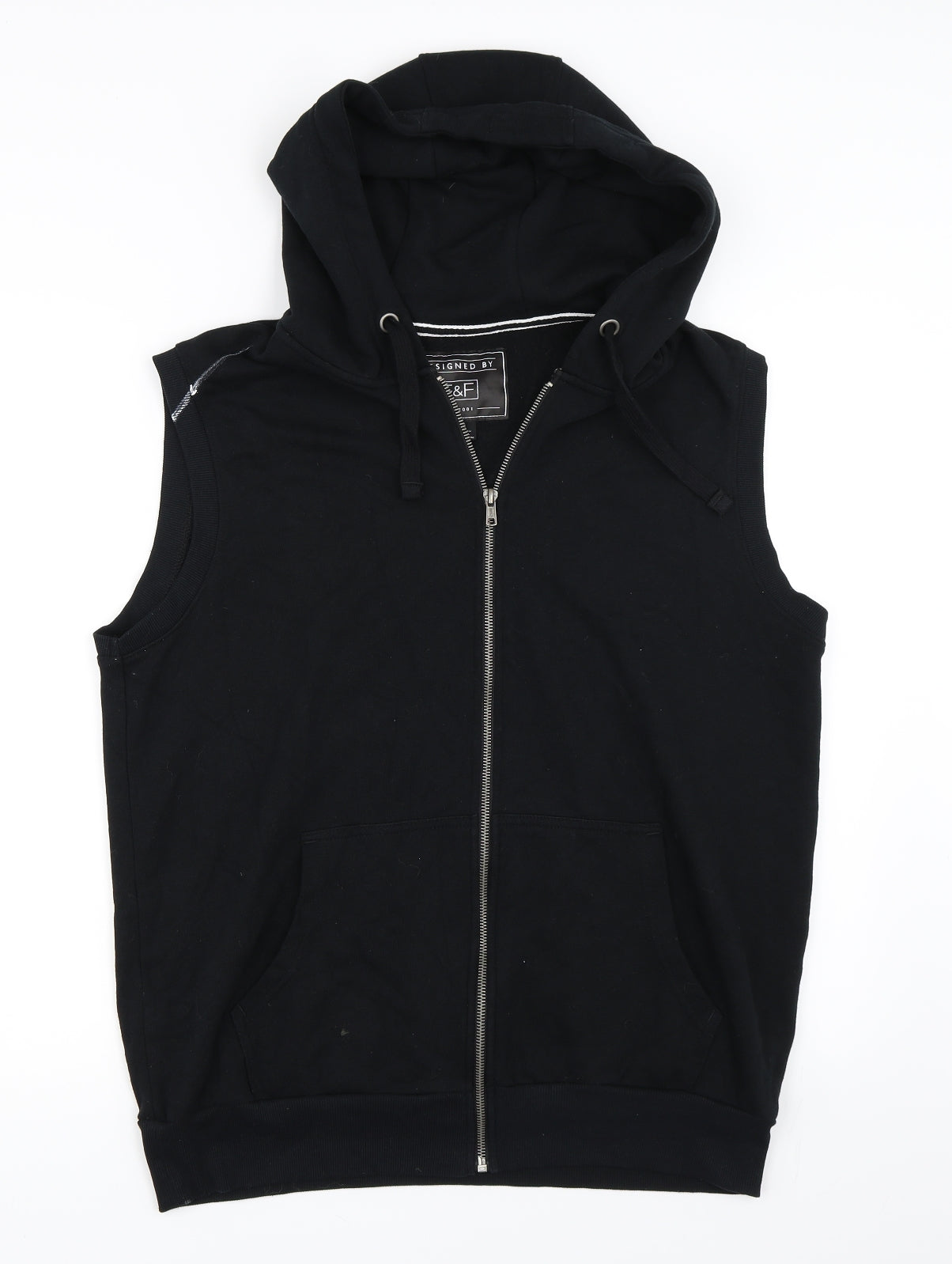 F&F Mens Black   Full Zip Hoodie Size L