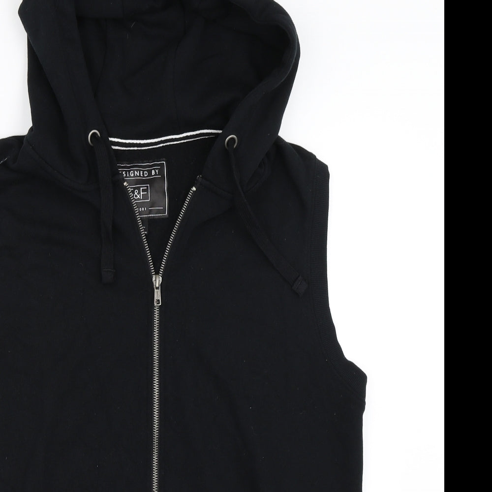 F&F Mens Black   Full Zip Hoodie Size L