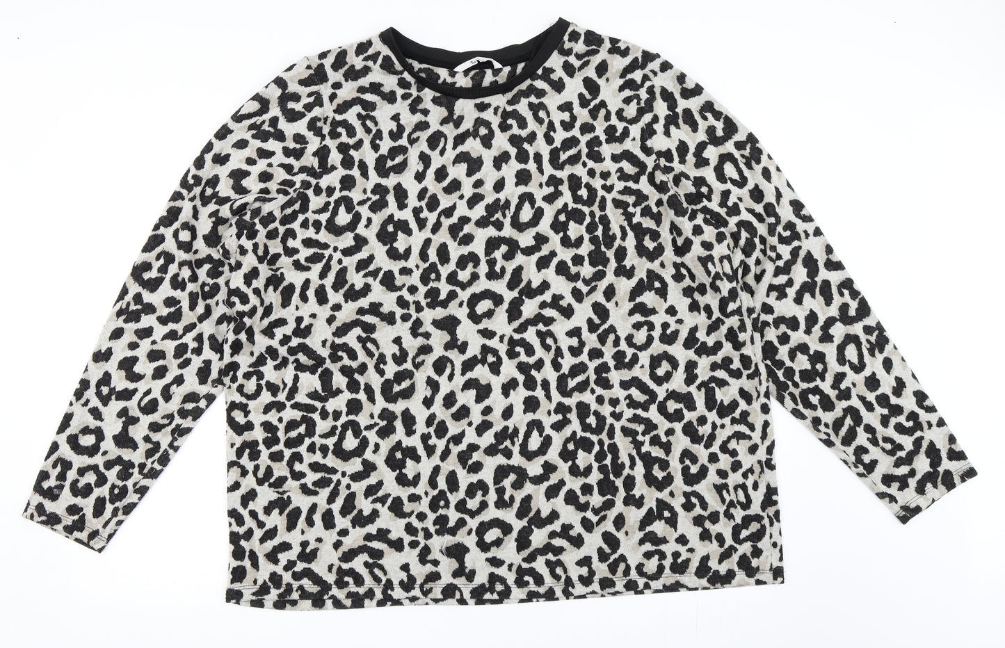 TU Womens Grey Animal Print  Pullover Jumper Size 20  - leopard print