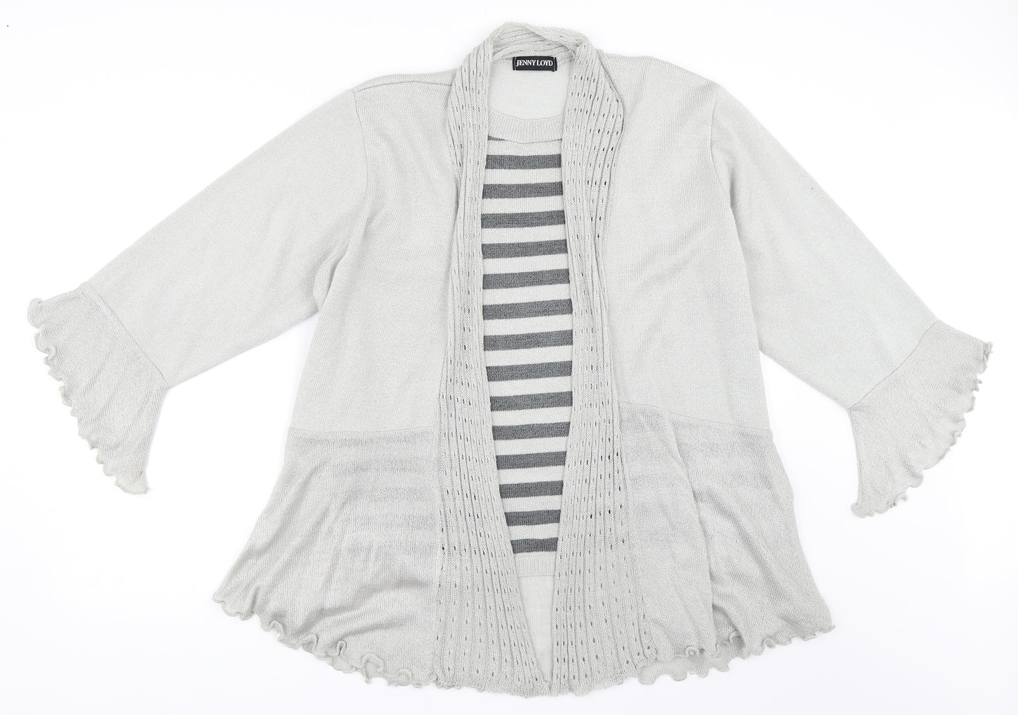 Jenny Loyd Womens Grey   Cardigan Jumper Size L