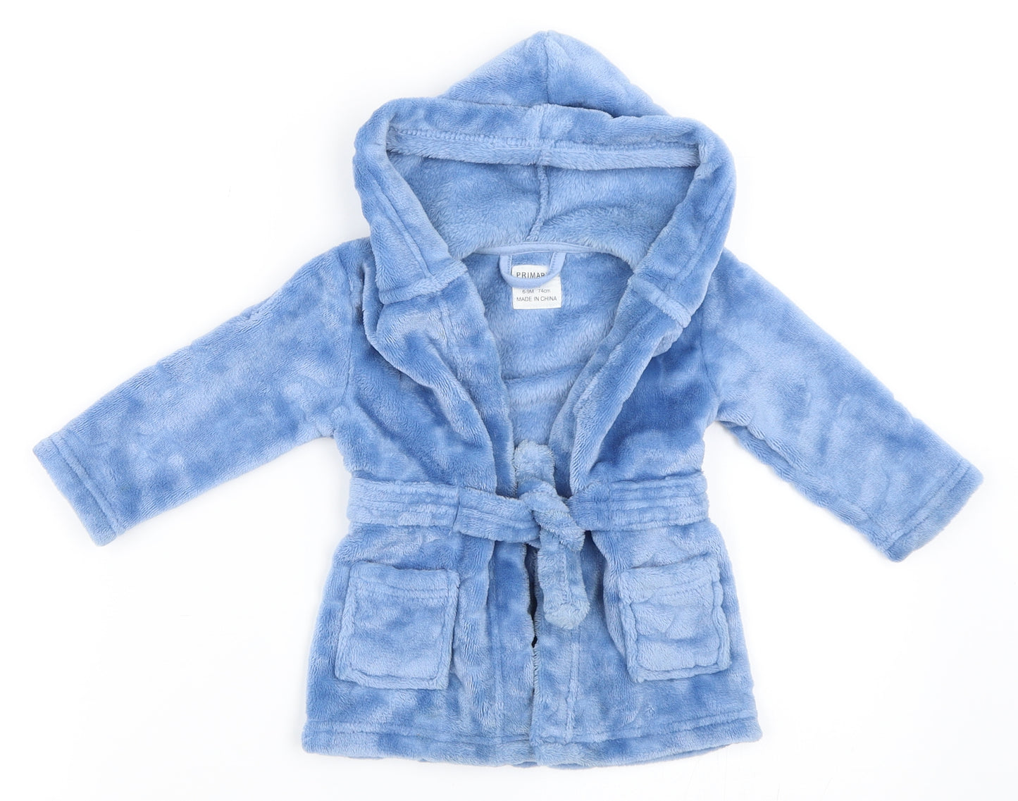 Primark Boys Blue Solid  Kaftan Robe Size 6-9 Months  - dressing gown