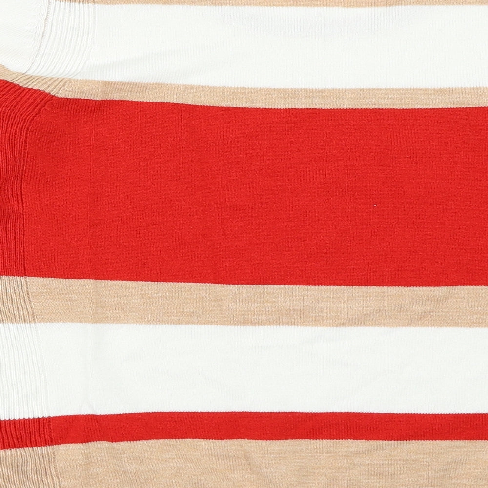 Marks and Spencer Womens Red Striped  Pullover Jumper Size 8