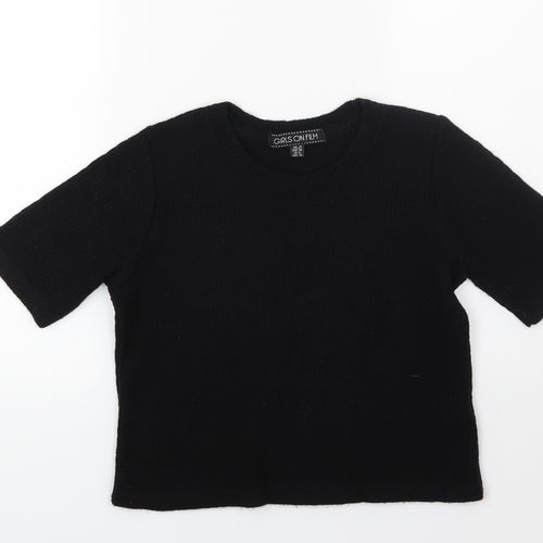 Girls On Film Womens Black  Knit Pullover Jumper Size 10