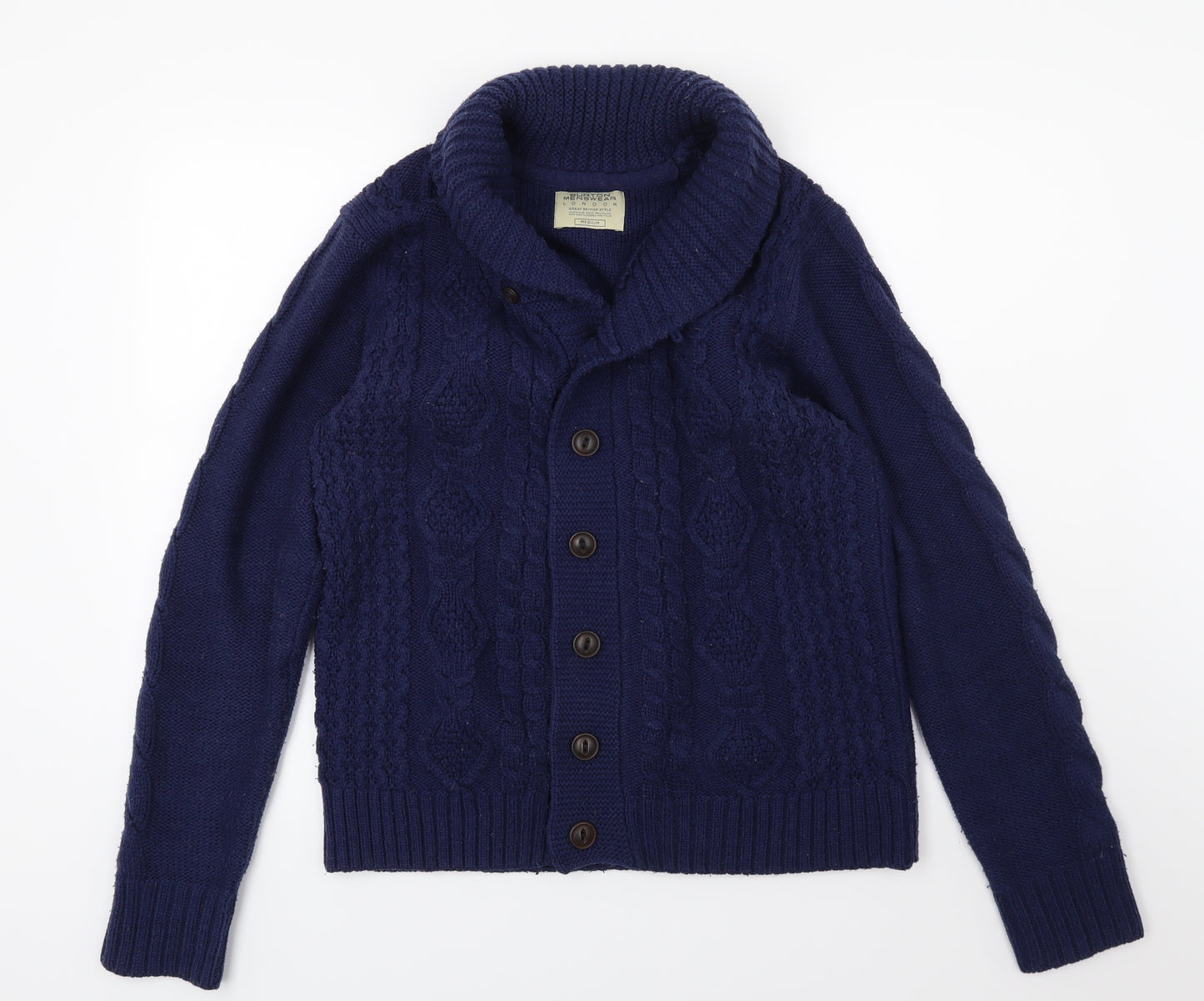 Burton Mens Blue  Knit Cardigan Jumper Size M
