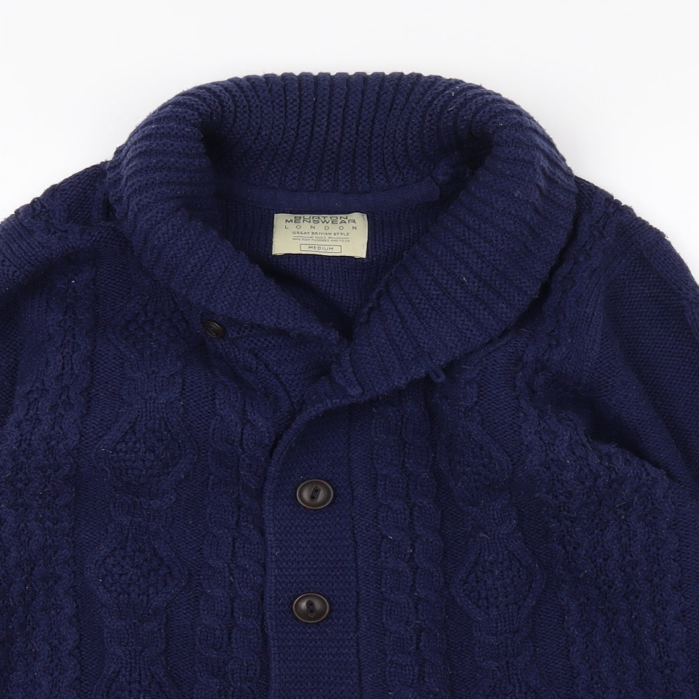 Burton Mens Blue  Knit Cardigan Jumper Size M