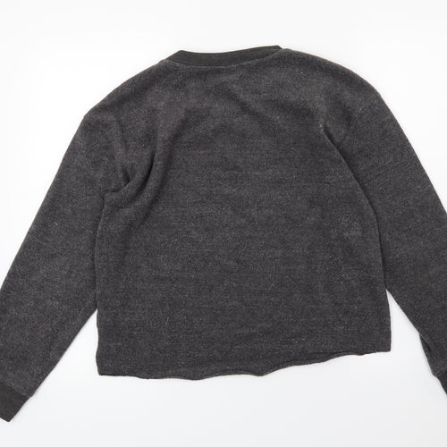 Topshop Womens Grey  Fleece Pullover Sweatshirt Size 8