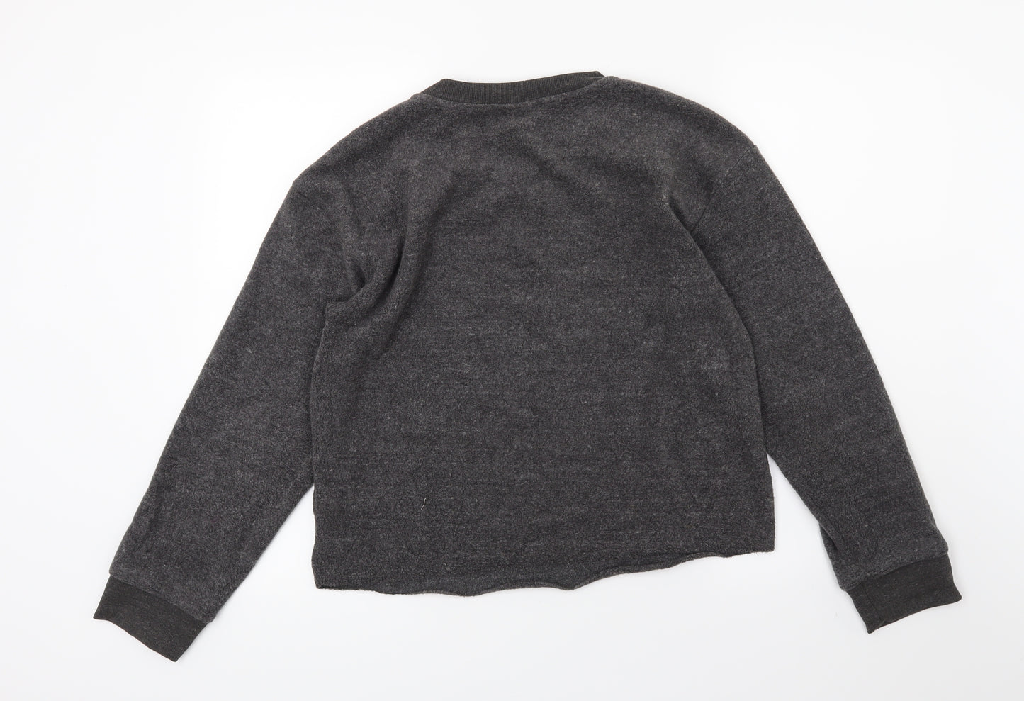 Topshop Womens Grey  Fleece Pullover Sweatshirt Size 8