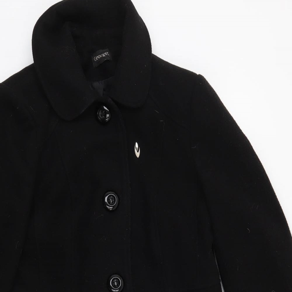 George Womens Black   Overcoat Coat Size 14