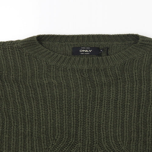 Only Womens Green  Knit Pullover Jumper Size M
