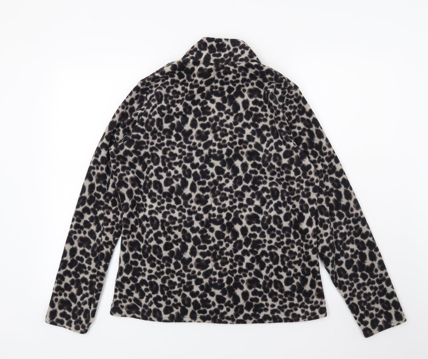 Marks and Spencer Womens Brown Animal Print Fleece Jacket  Size 14