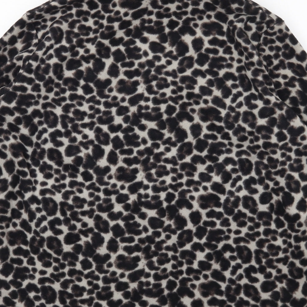 Marks and Spencer Womens Brown Animal Print Fleece Jacket  Size 14