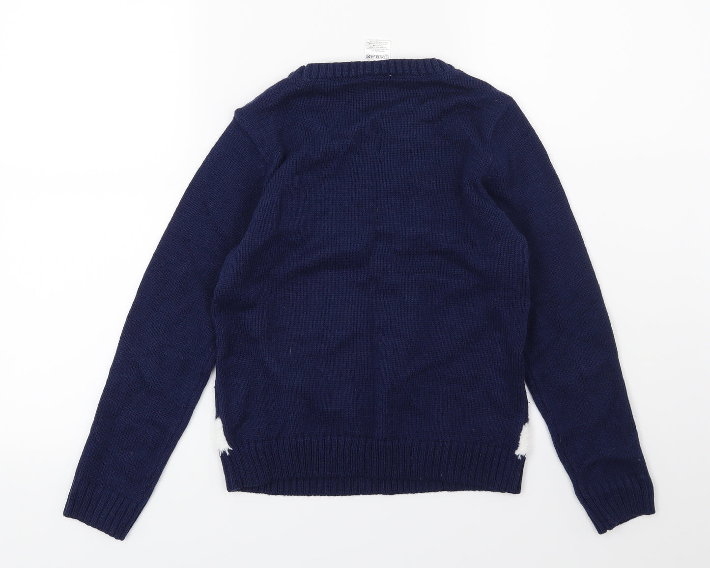 Aldi Boys Blue  Knit Pullover Jumper Size 9-10 Years  - Kevin the Carrot