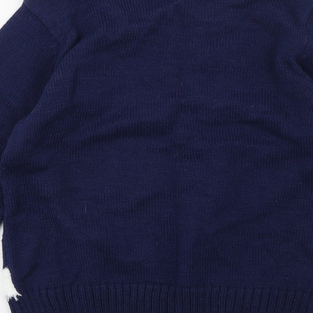 Aldi Boys Blue  Knit Pullover Jumper Size 9-10 Years  - Kevin the Carrot