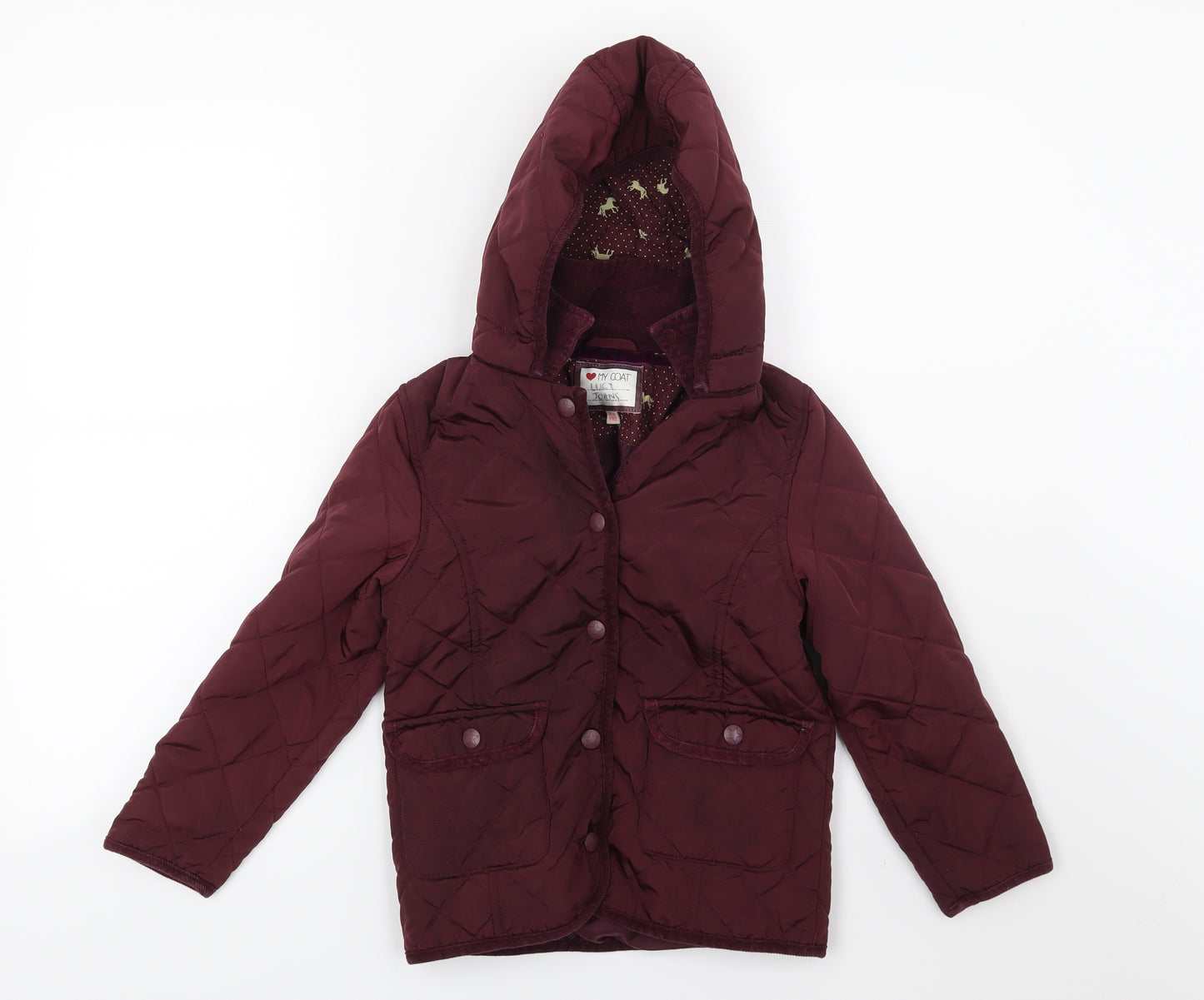 Marks and Spencer Girls Purple Argyle/Diamond  Jacket  Size 5-6 Years  - Burgundy
