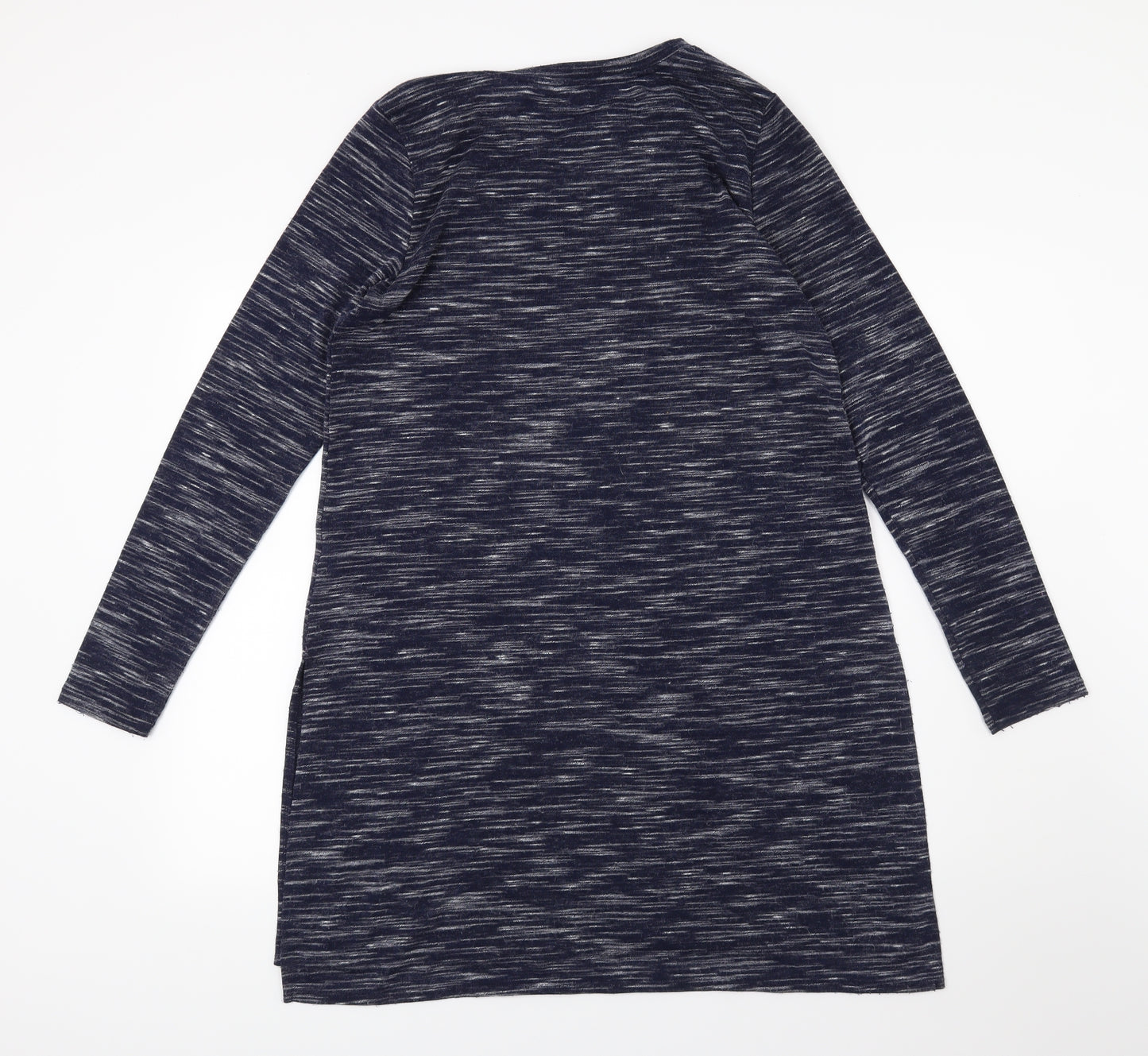 F&F Womens Blue  Jersey Pullover Jumper Size 10  - side slits