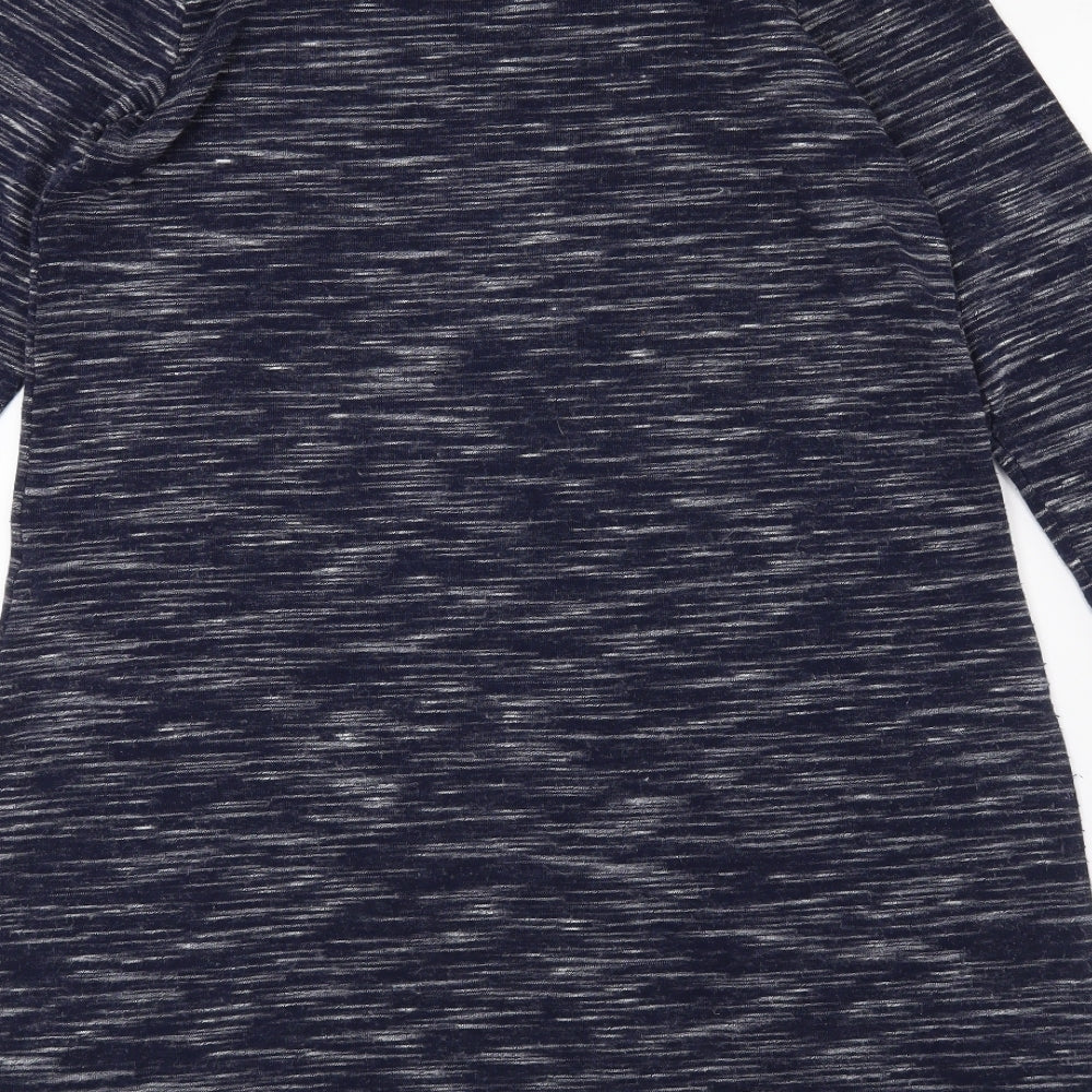 F&F Womens Blue  Jersey Pullover Jumper Size 10  - side slits