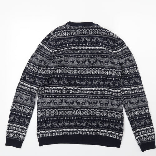 NEXT Mens Blue  Knit Pullover Jumper Size M  - Christmas