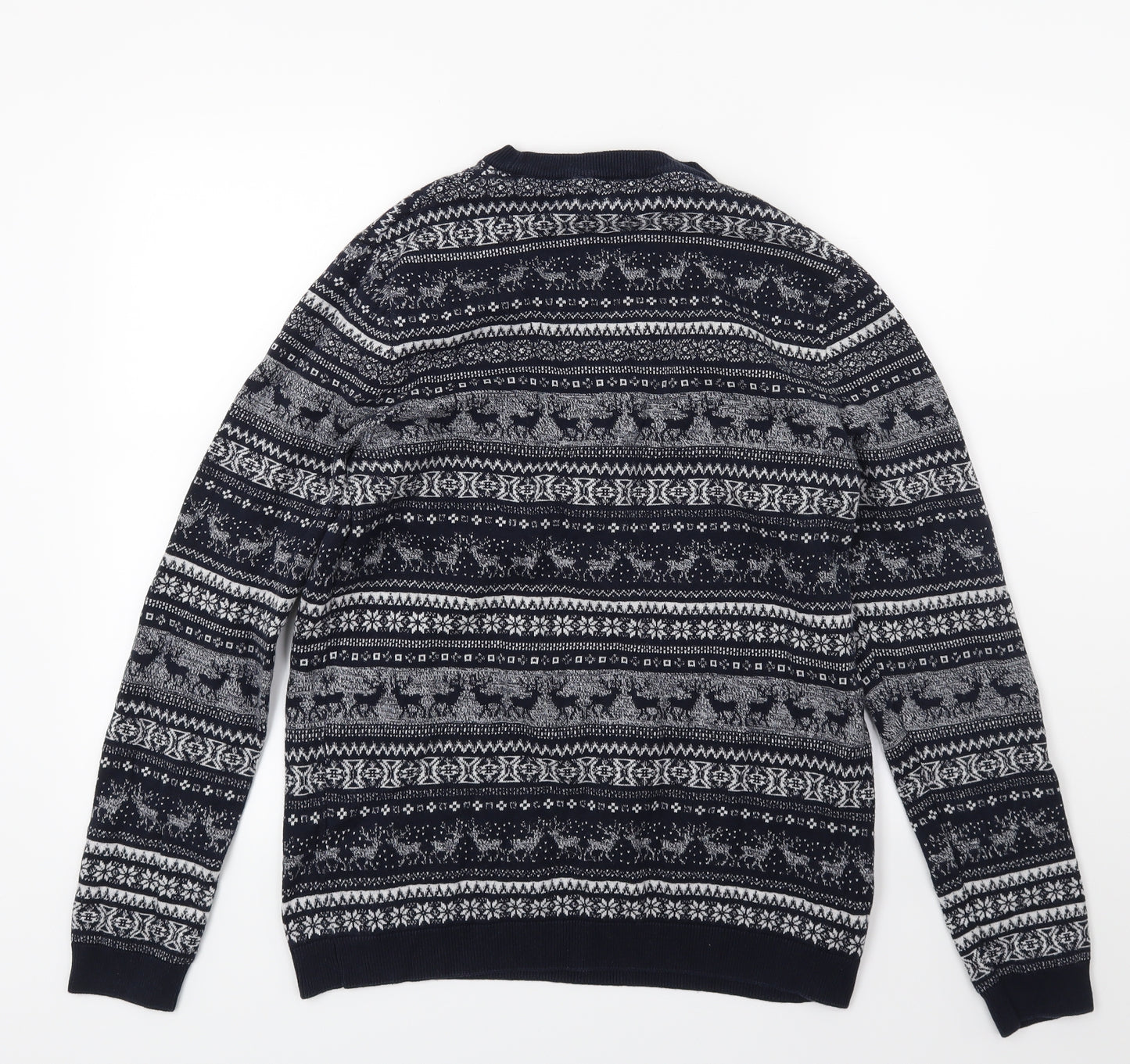 NEXT Mens Blue  Knit Pullover Jumper Size M  - Christmas