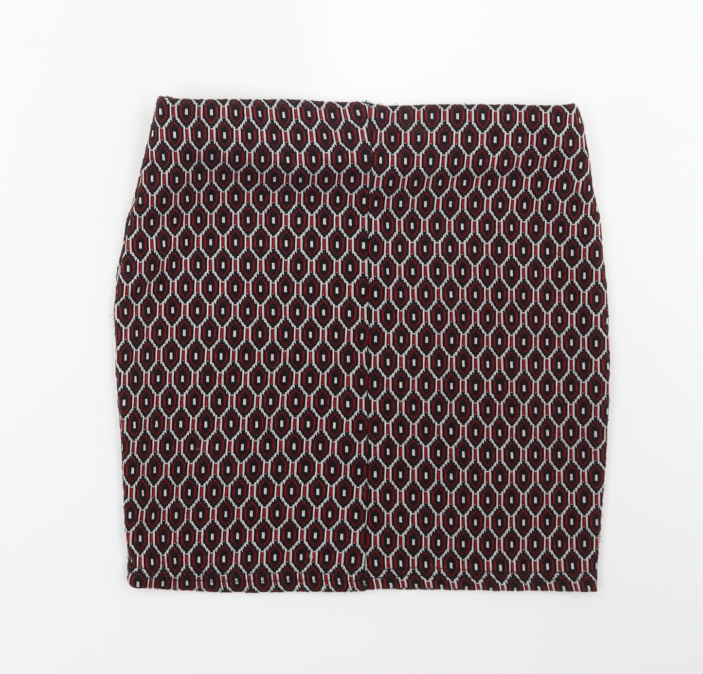 Primark Womens Red Geometric  Bandage Skirt Size 10