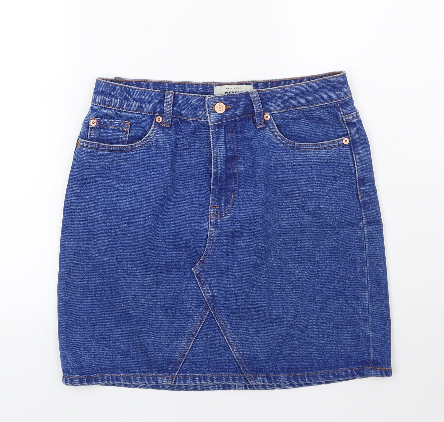 New Look Womens Blue  Denim A-Line Skirt Size 10