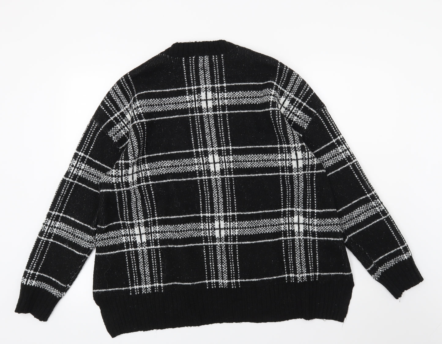 Marks and Spencer Womens Black Striped Knit Pullover Jumper Size L