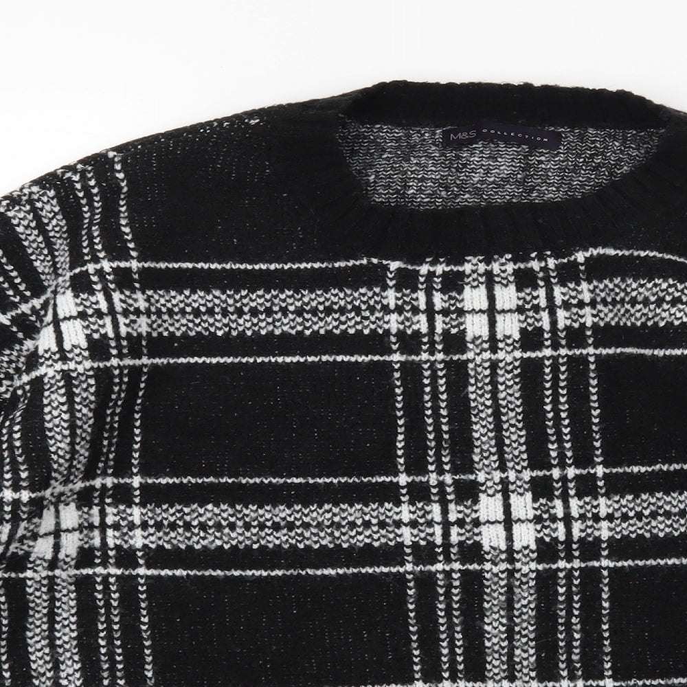 Marks and Spencer Womens Black Striped Knit Pullover Jumper Size L